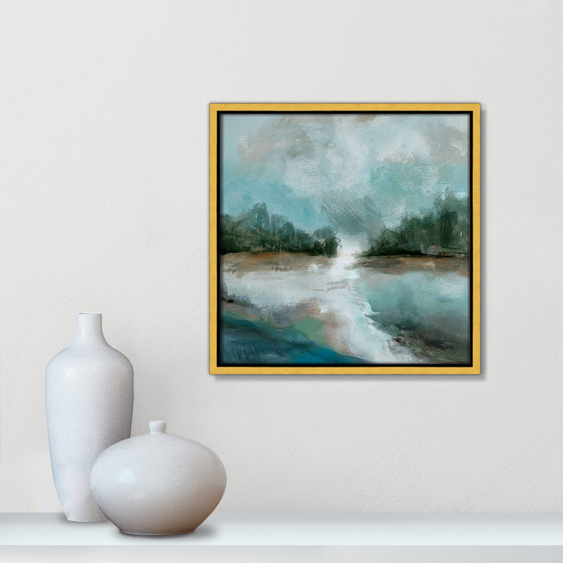 Impression printanière par Susan Jill, H 13,5 po x l 13,5 po, Doré