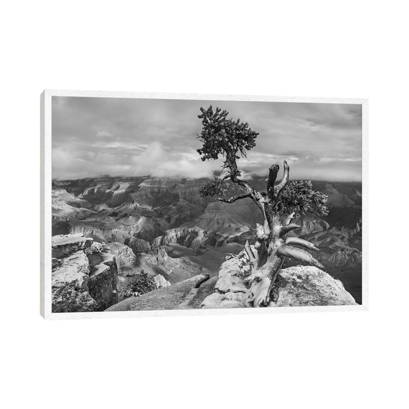 South Rim of Grand Canyon with a dusting of snow seen from Yaki Point Grand Canyon National Park AZ 1 Piece Wall Art on Canvas