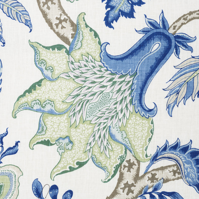 Arborvitae Fabric, Viridian/Blue