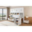 Lit escamotable simple avec placard, tiroirs de rangement et bureau-2001186548