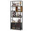 Armoire-bar industrielle avec porte-bouteilles en bois