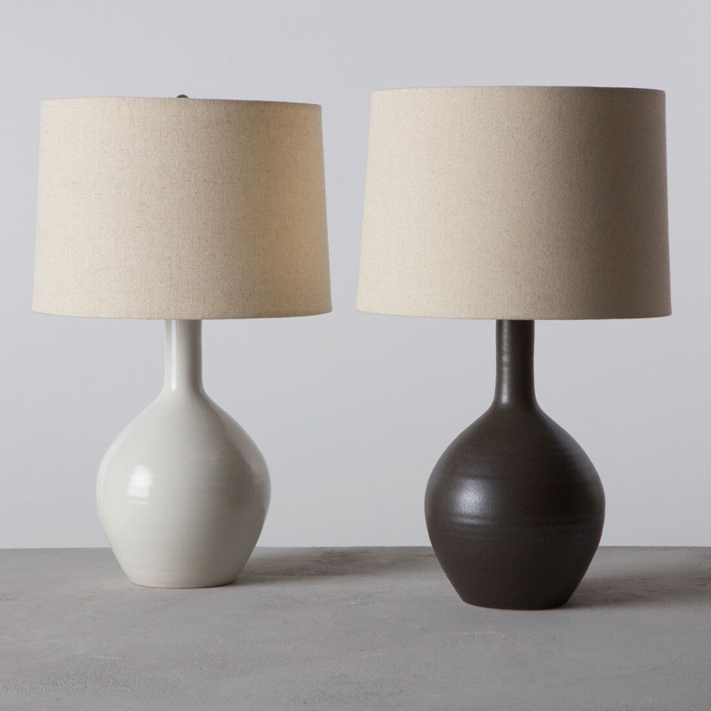 Warren 20.5" Table Lamp Base, Alabaster, 20.5" H x 7.75" W x 7.75" D
