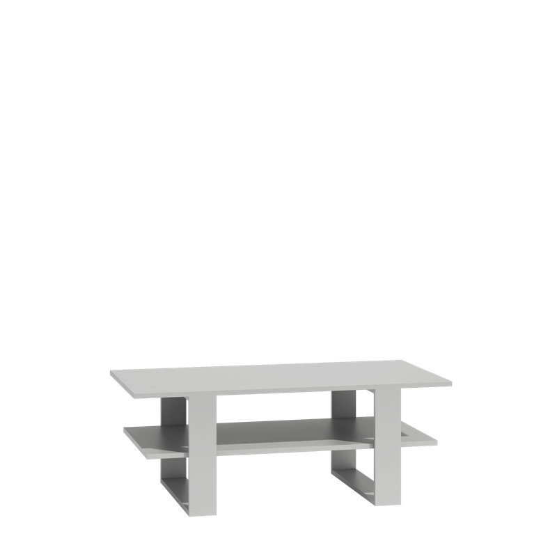 Albee Trestle Coffee Table with Storage, White, White