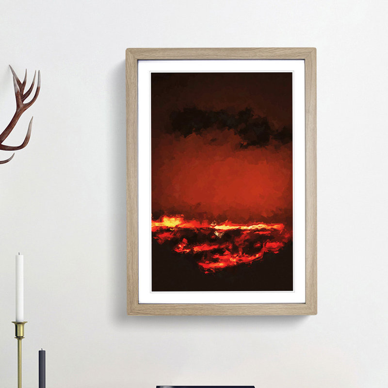 Clouds on Fire - Picture Frame Painting Print, 48cm H x 36cm W x 2cm D, Oak Framed