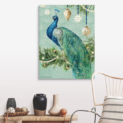 «Holiday Peacock Holiday Peacock» par Danielle Murray - peinture à cadre flottant sur toile