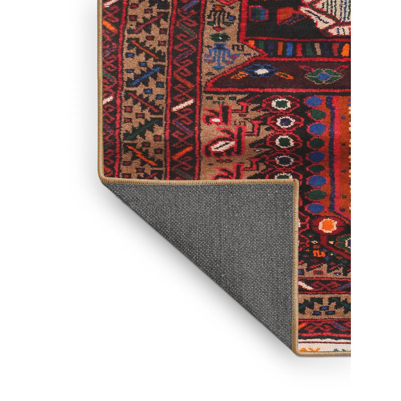 Rouge sud-ouest Tapis décoratif, Rectangle 7 pi x 9 pi