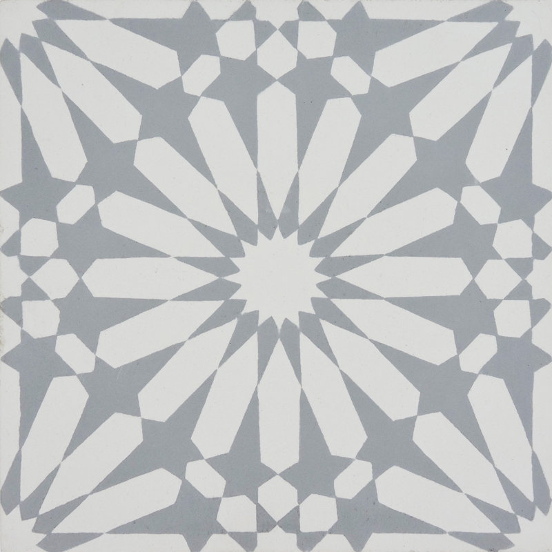 Carreau de mur et de sol en ciment Alhambra 8 po x 8 po, Gris