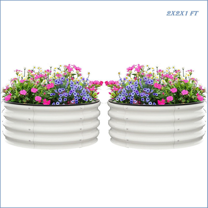 Planter, Beige, 30.5cm H x 61cm W x 61cm D