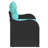  2-Seater Outdoor Sofa With Cushions In Black Poly Rattan-59456126
