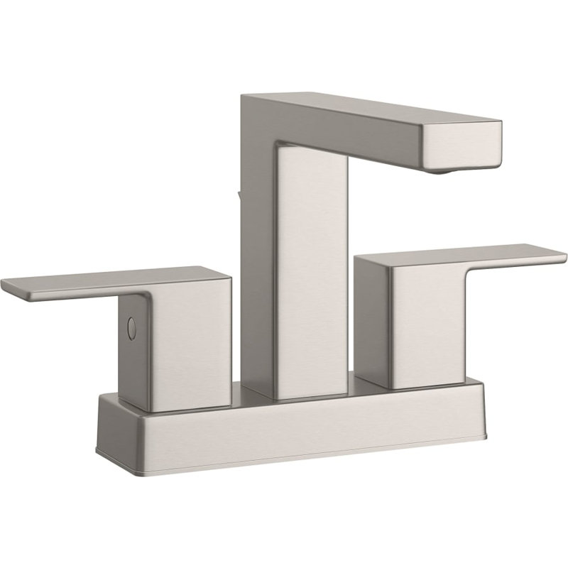 Centerset Bathroom Faucet with Drain Assembly, Brushed Nickel
