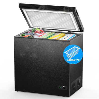 7.0 Cu.ft Deep Freezer, Chest Freezer with 3 Baskets, Energy Saving, 7 Temp Settings