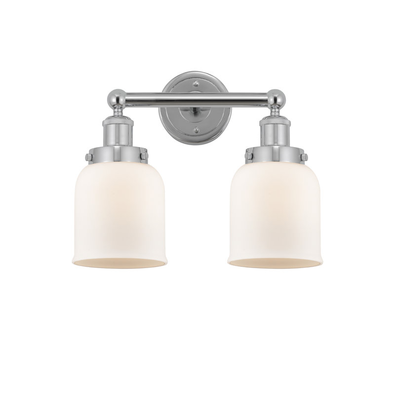 Éclairage pour meuble-lavabo à 2 lumières à intensité variable Corralitos, Blanc mat, Chrome poli