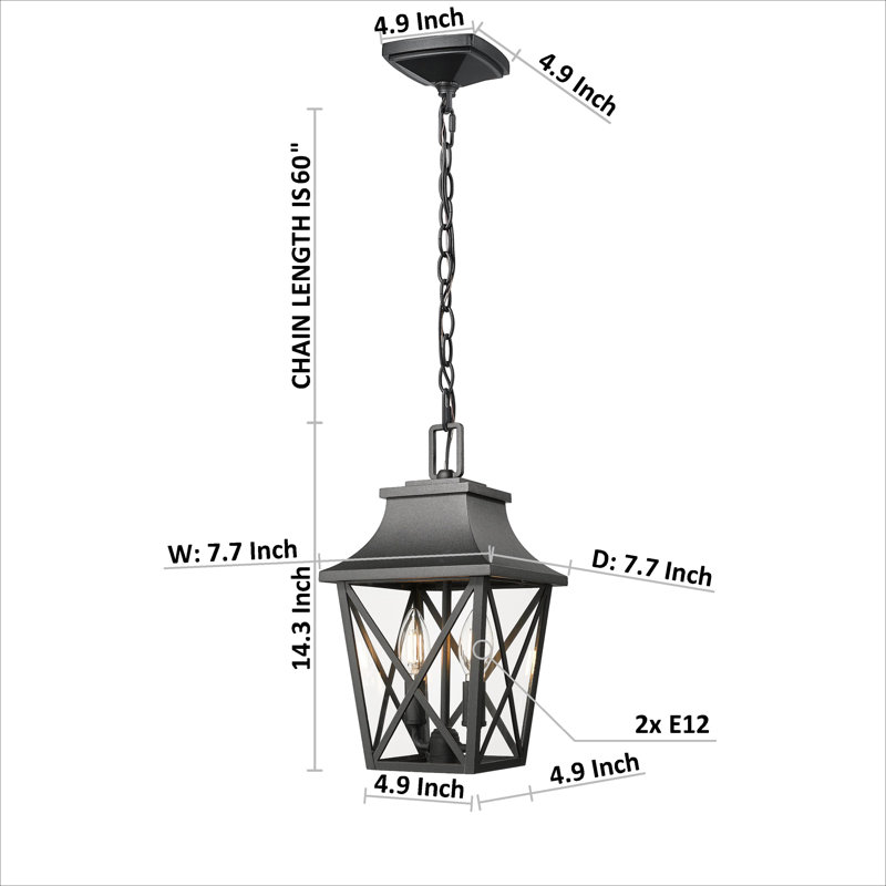 Luminaire suspendu d'extérieur 2 lumières