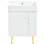 Lavabo de salle de bain en céramique 21,6 po - Blanc, résistant à l'usure et à la structure, surface nettoyable aux taches, résistant à la chaleur, résistant aux égratignures et aux taches, chaleur, chic