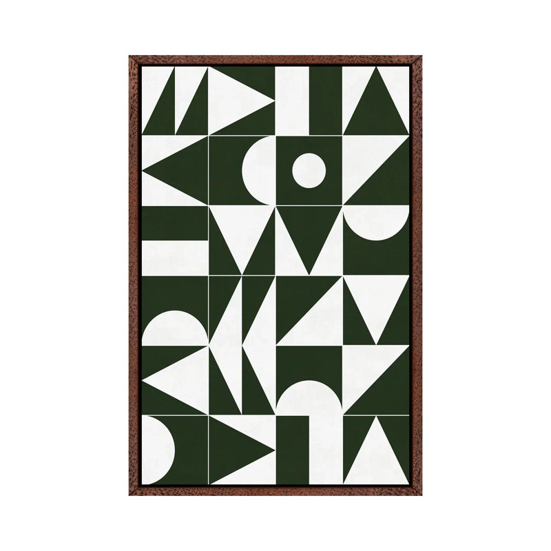 My Favorite Geometric Patterns No.15 by Zoltan Ratko - Print on Canvas, Classic Brown Wood Framed, 66.04 cm H x 45.72 cm W