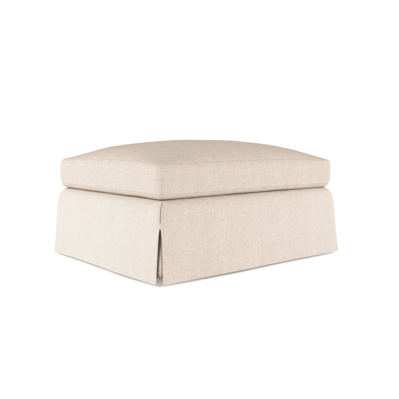 Repose-pieds Ludlow, Velours moelleux huître, Brun foncé