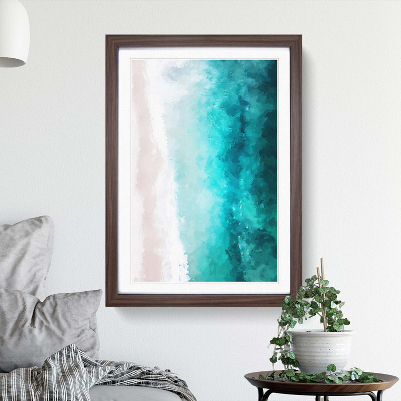 Swanbourne Beach in Australia in Abstract - Framed Print, 36cm H x 27cm W x 2cm D, Walnut Framed