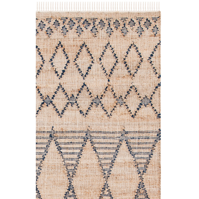 Tapis noir / brun en jute / laine / coton à tissage plat Arijus, Rectangle 3 pi x 5 pi