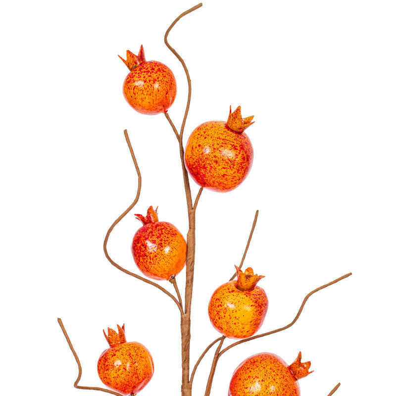 Vickerman 31" Artificial Pomegranate Spray 3/Bag. Recommended for indoor use., Light Orange
