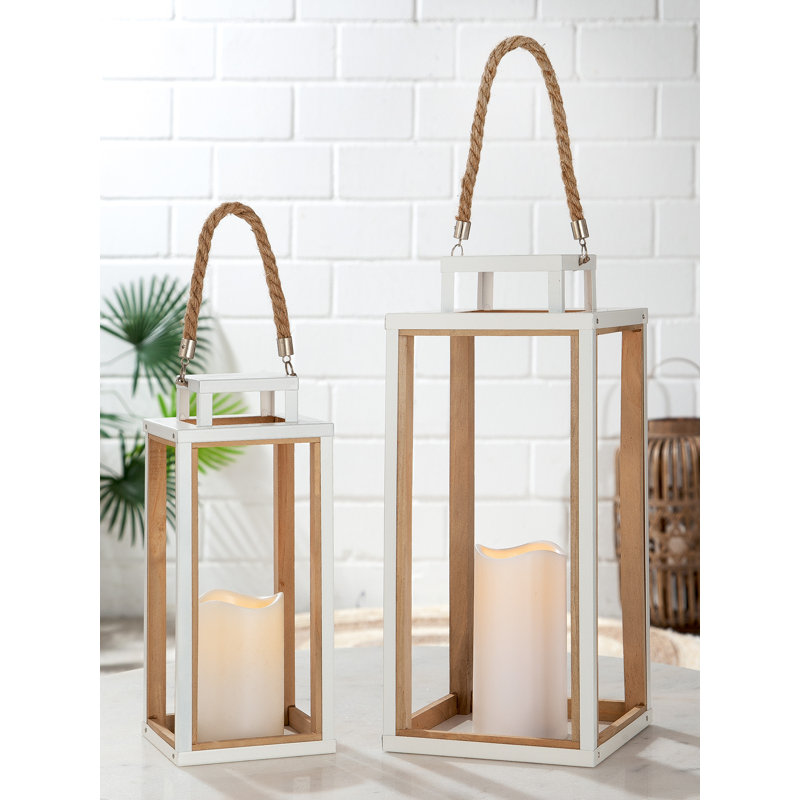 Wood Wall Lantern with Candle Included