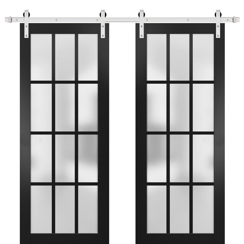 Portes de grange en verre givré Felicia, 60 po x 84 po