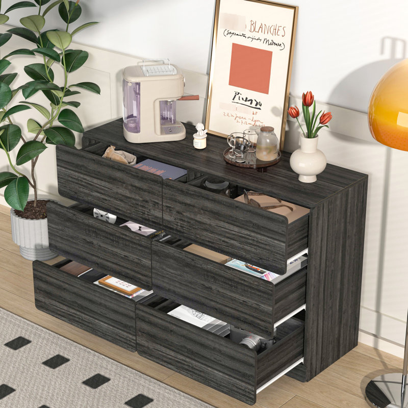 Buffet gris foncé avec tiroir en douceur