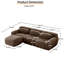 Canapé modulaire moelleux en L en forme de L - Canapé modulaire avec repose-pieds mobile, éponge à haute densité 32D et coussins décoratifs, aucun assemblage requis, base antidérapante, chocolat pour le salon-2000367023