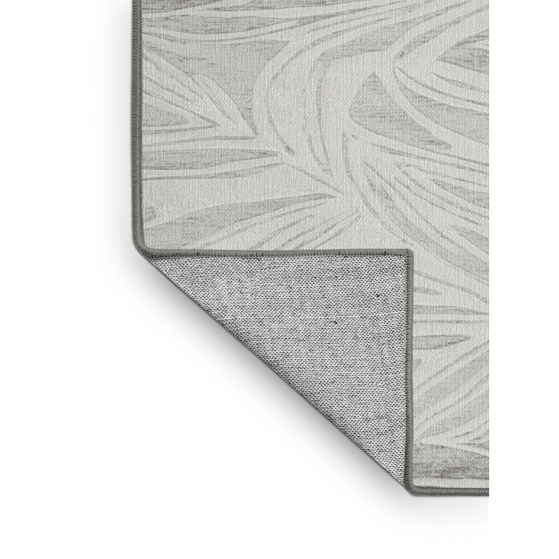 Tapis abstrait gris lavable à la machine, Rectangulaire 3 pi x 5 pi