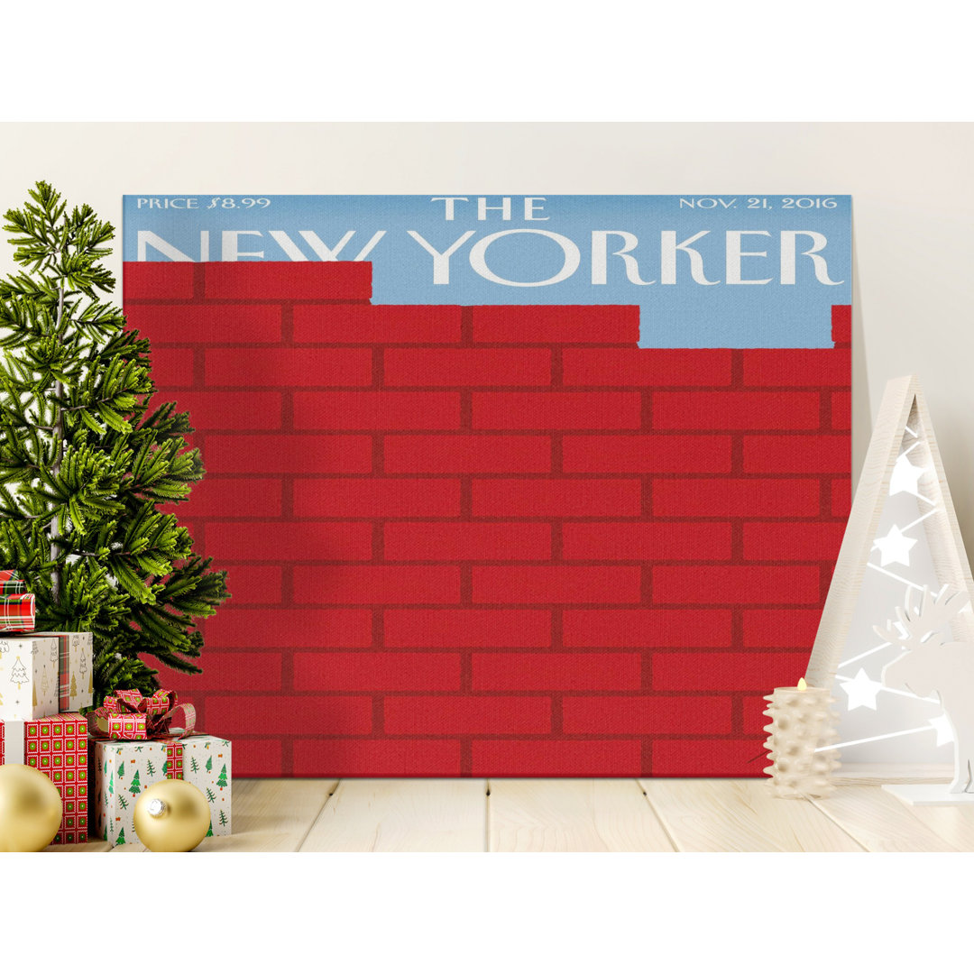 Red Brick Wall Blue Sky Canvas