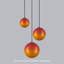 Suspension moderne à 3 lumières noir mat avec lustre en verre dégradé coucher de soleil