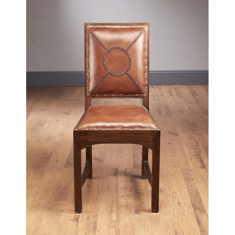 Chaise d'appoint en cuir fleur 18 po