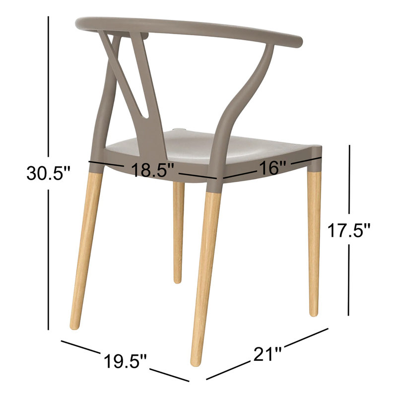 Fauteuil en hêtre 17,5 po Jase, Gris