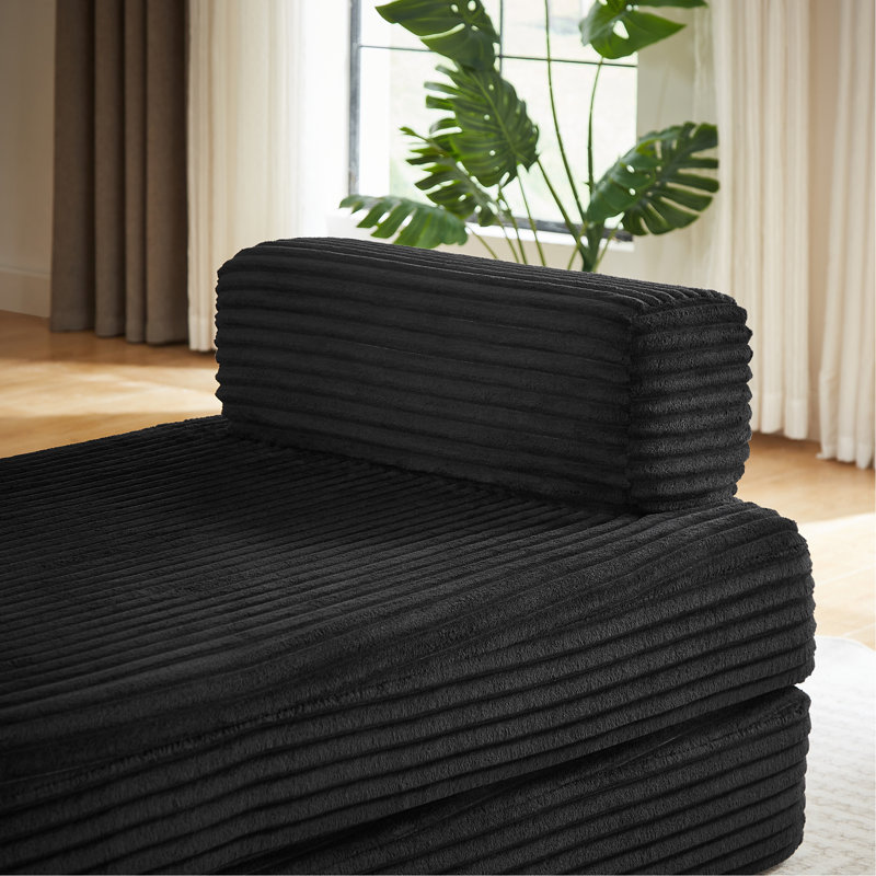 Causeuse, canapé modulaire désossé pour le salon, canapé modulaire moderne surdimensionné, Noir