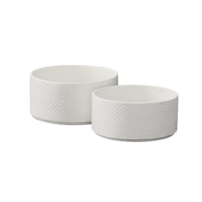 Céramique ronde large pot blanc mat