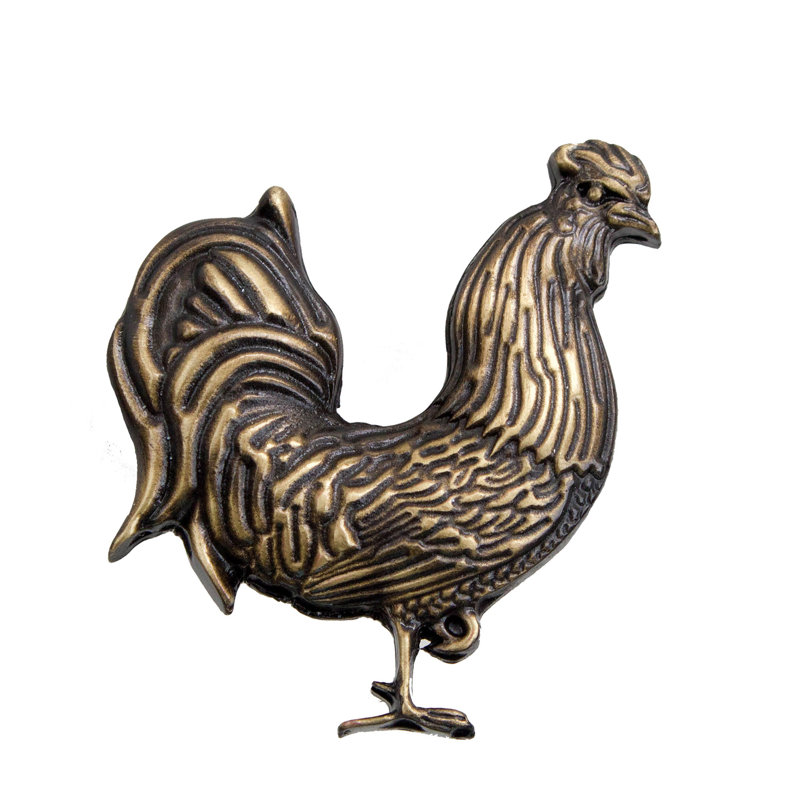 Poignée fantaisie surdimensionnée 2 1/2 ", Laiton antique, Droite