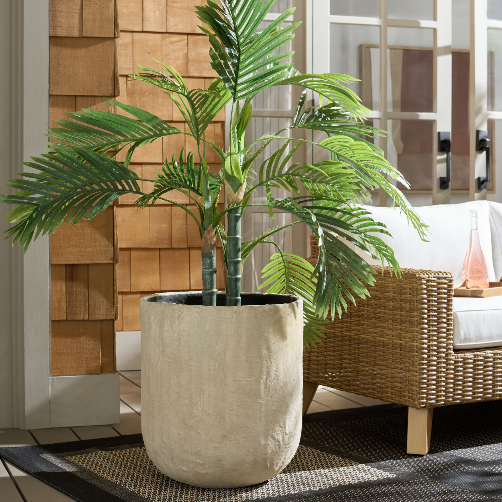 19" Pot Planter, Beige