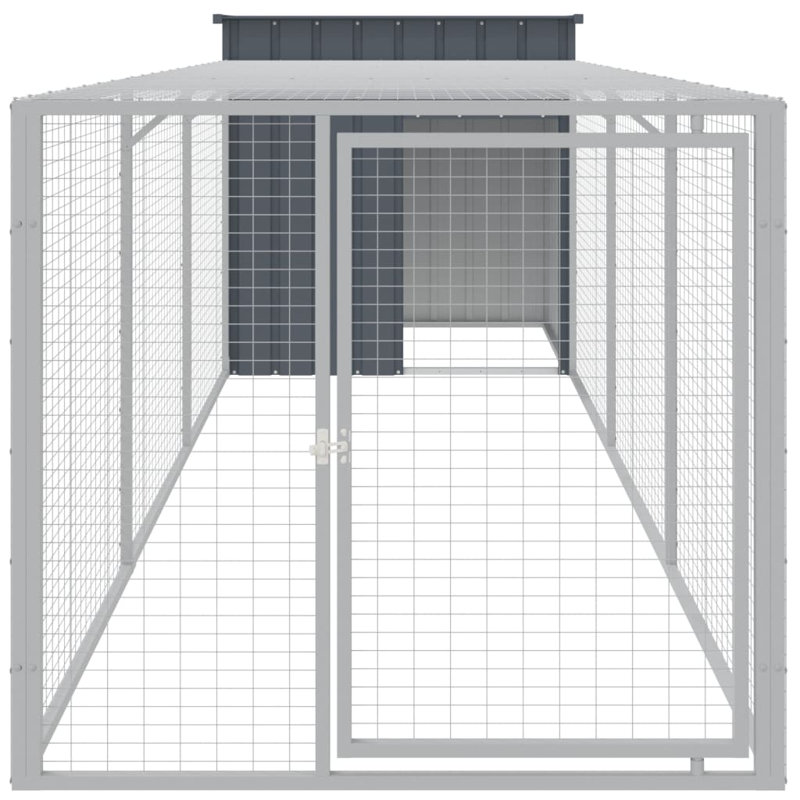 Poulailler avec grillage Ebelina, Gris anthracite, H 43,3 po x l 43,3 po x P 159,4 po