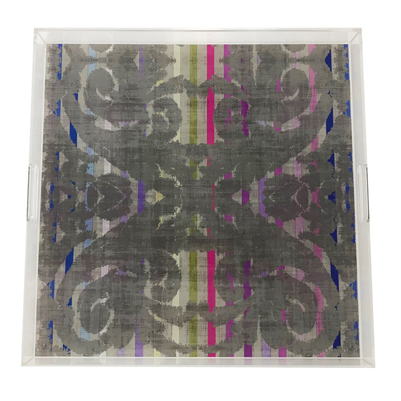  Dapper Acrylic Square Decorative Tray, Taupe
