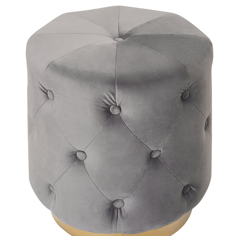 Layne 40cm Wide Tufted Round Pouf Ottoman