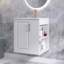 Armoire de salle de bain murale blanche moderne de 20 pouces avec lavabo en céramique, avec armoire latérale et porte à fermeture douce