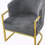 Chaise de lecture rembourrée avec structure en métal doré Modern Accent Chair-130549787