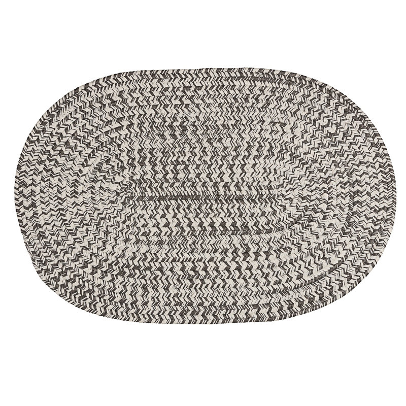 Tapis d'entrée / extérieur Traver Tweed, Gris foncé / blanc cassé, L 45 po x L 70 po