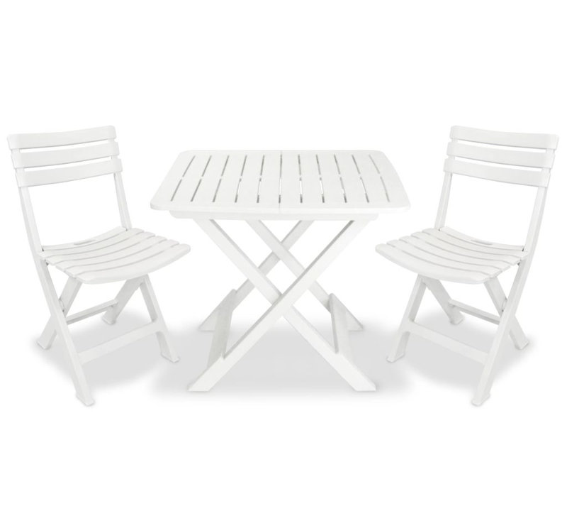 Jackson 2 - Person Patio Dining Set Rectangular Table, White