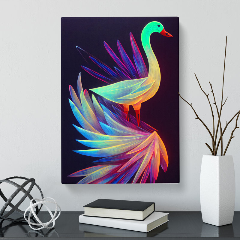 Goose Neon - Wrapped Canvas, 60cm H x 40cm W x 3cm D