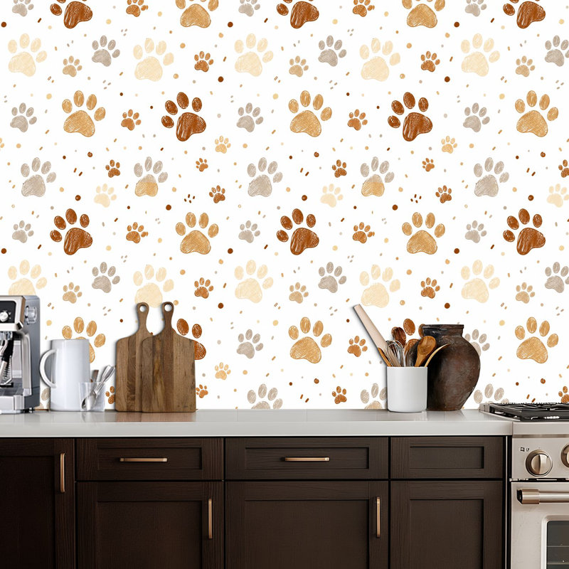 Papier peint auto-adhésif à motif de griffes de chien Doodle