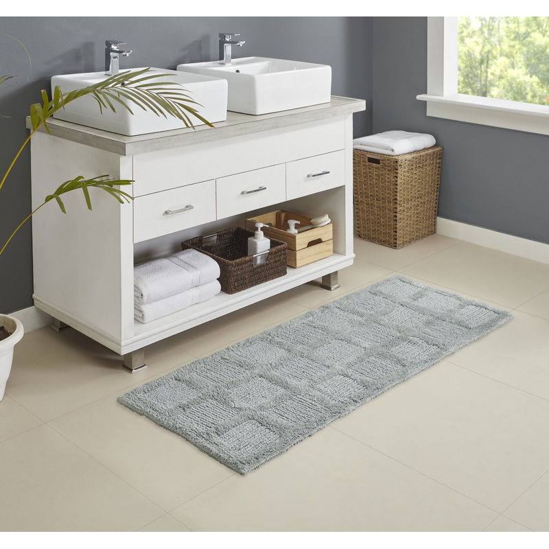 Tapis pour salle de bain en mélange de coton Gerlinda, Spa doux