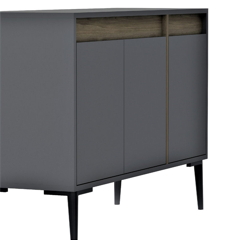 Olivia 75cm Console Table, Anthracite/Walnut