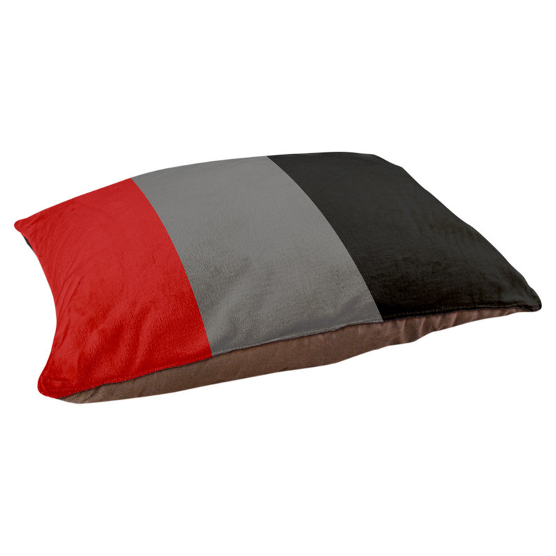 Coussin Ohio Football, Grand (l 40 po x P 30 po x H 6,5 po), Écarlate / gris / noir