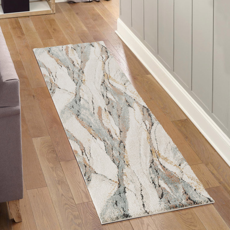 Essence Living Room Area Rug Oragnic Abstract Design Thick Cut-Shrink Pile Soft Modern Carpet with Jute Backing Contemporary Hallway Indoor Rug, Rustic