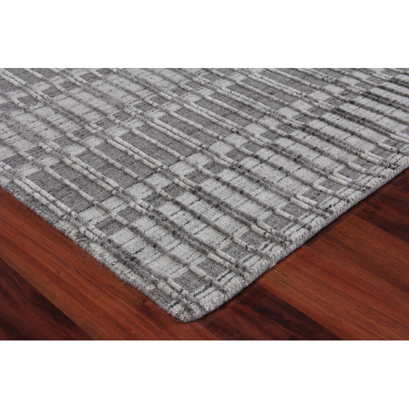 Provident Geometric Area Rug in Dark Gray, Rectangle 6' x 9'
